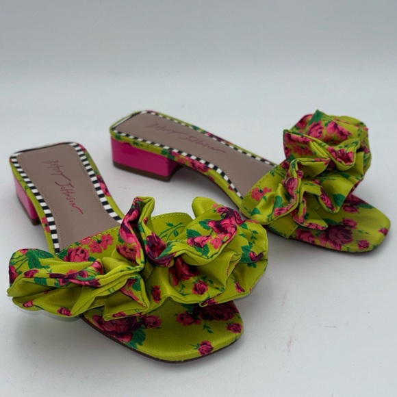 Betsey Johnson Floral Sandals in Pink and Yellow - Picture 2 of 10